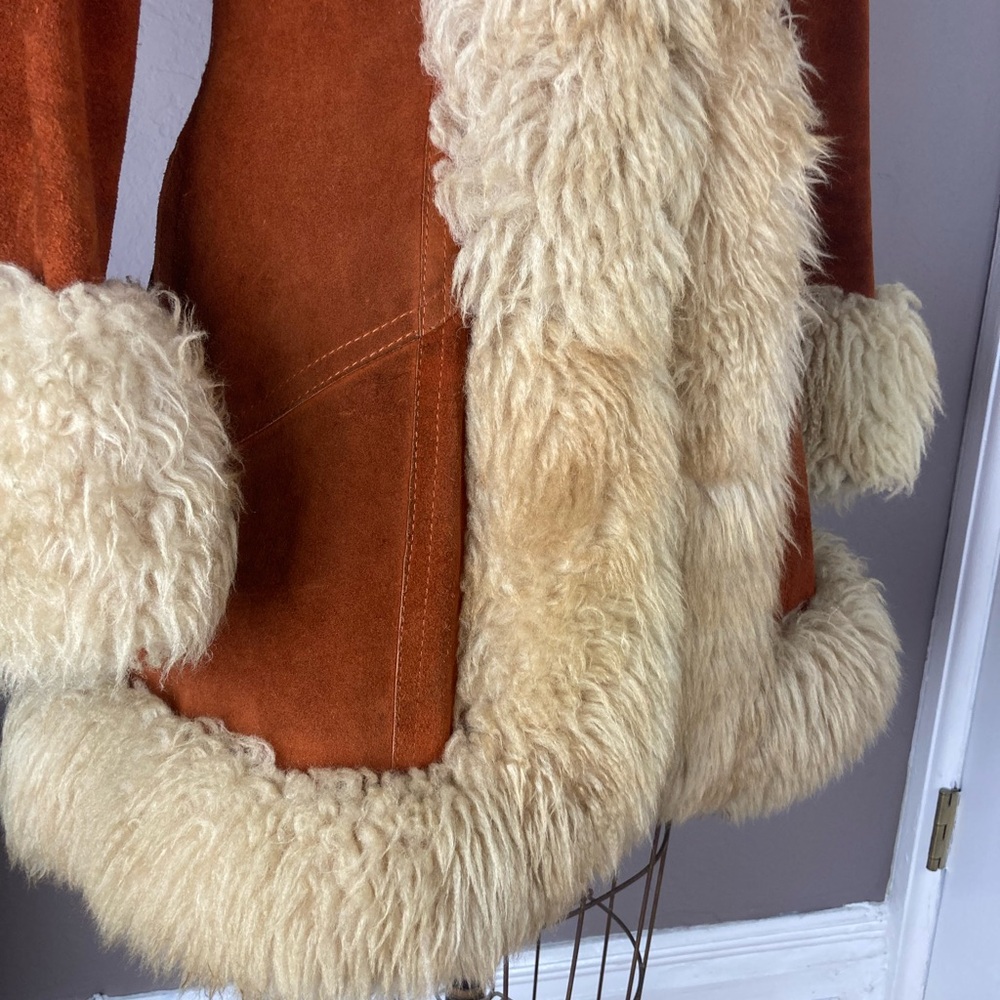 1960s / 1970s Gastown Suede and Shearling Penny Lane Coat - S/M - Picture 4 of 16